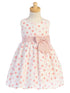 Lito Little Girls Peach Polka Dots Bow Sleeveless Rayon Easter Dress 2T-6 - SophiasStyle.com